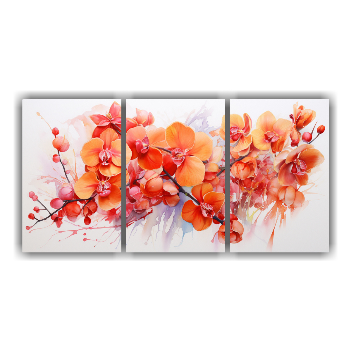 pintura-abstracta-de-orqu-deas-en-colores-rojo-y-naranja-tres-cuadros-de-colores-lineales