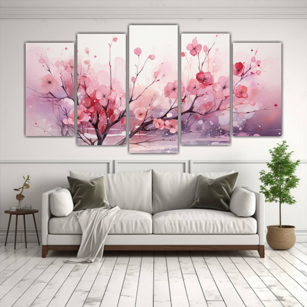 pintura-abstracta-de-rbol-de-abedul-en-colores-rojo-y-rosa-1