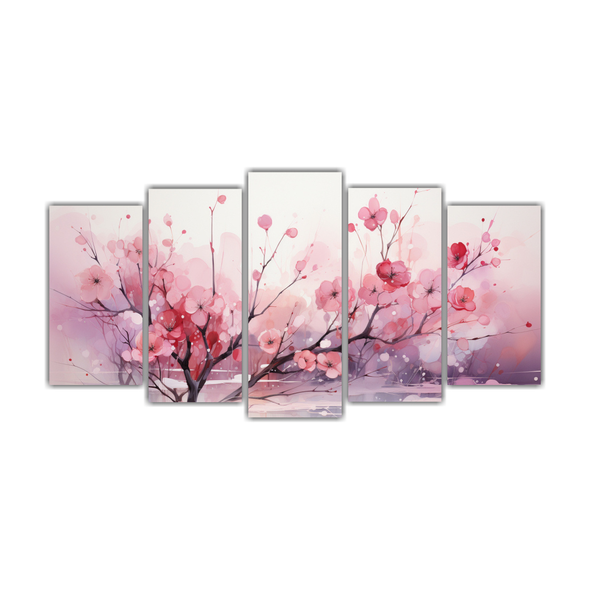 pintura-abstracta-de-rbol-de-abedul-en-colores-rojo-y-rosa