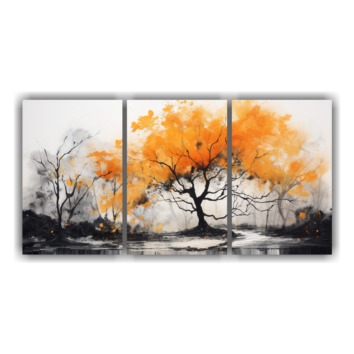 pintura-abstracta-de-rbol-forestal-en-colores-naranja-y-negro-en-estilo-de-galer-a-con-tres-composiciones-lineales-w