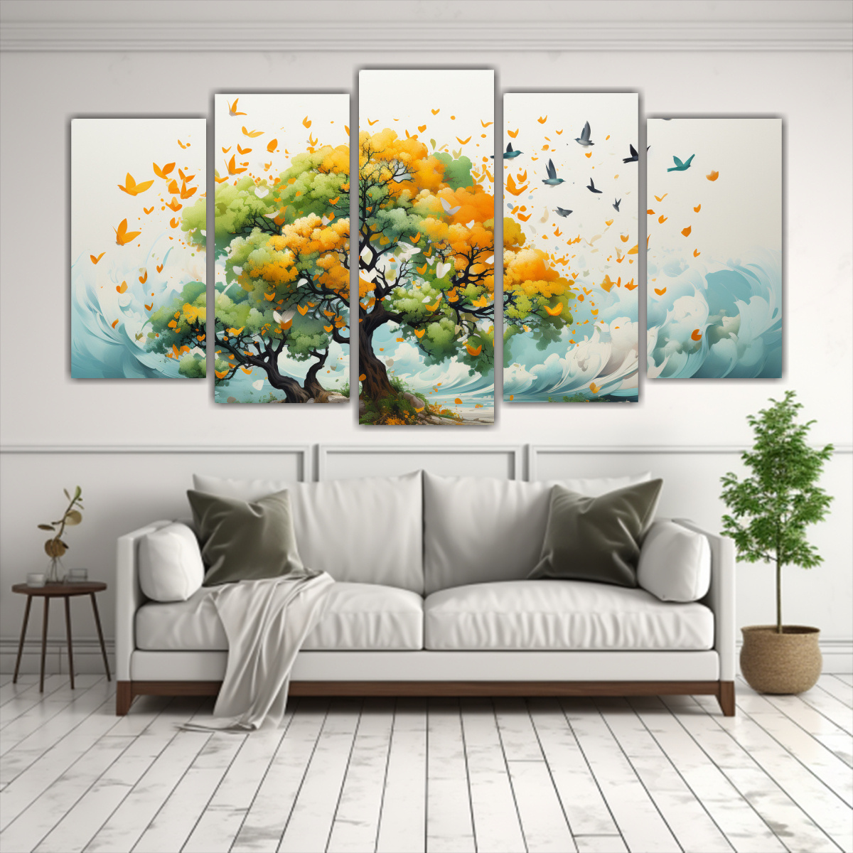 pintura-abstracta-de-rbol-naranja-y-verde-de-alta-calidad-cinco-artes-1