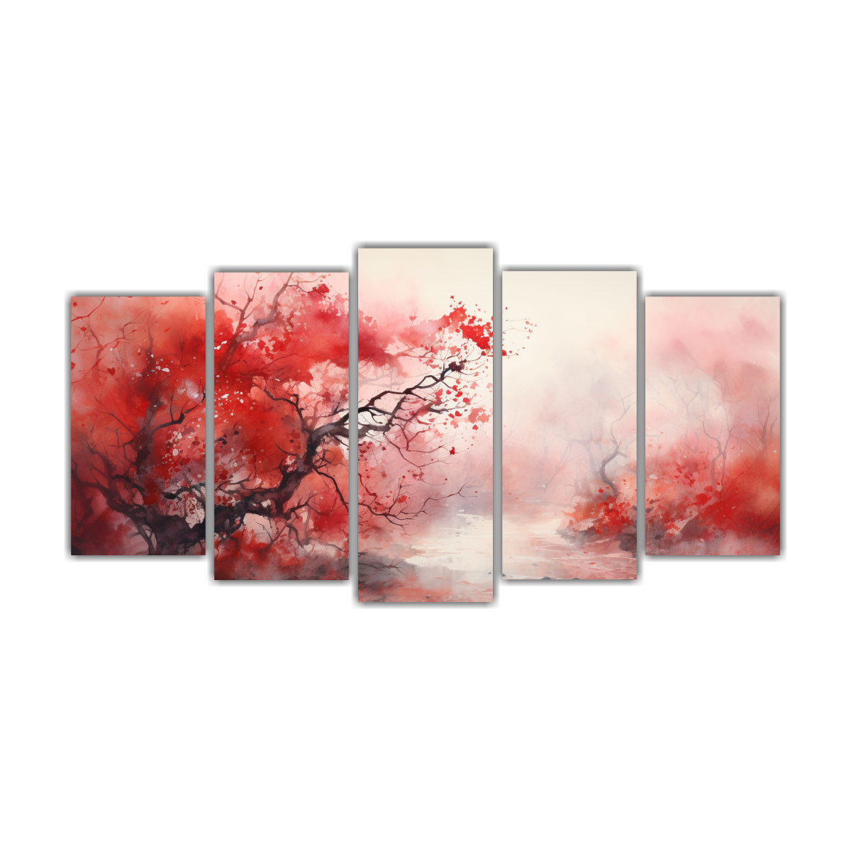 pintura-abstracta-de-rbol-urbano-en-colores-rojos-en-acuarela