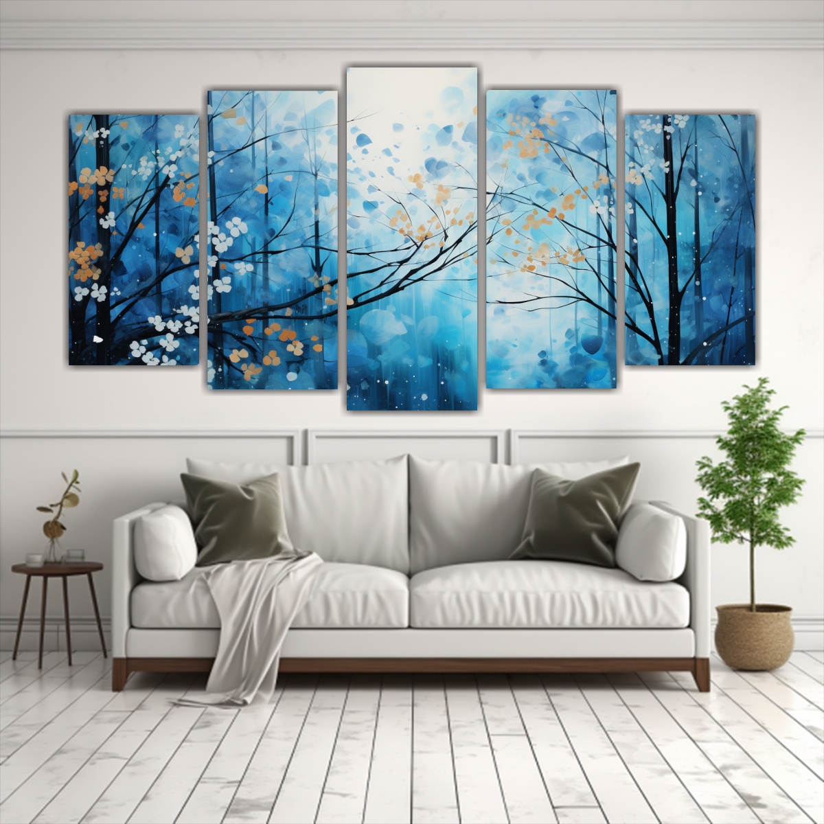 pintura-abstracta-de-rboles-de-arce-negros-y-azules-sobre-set-de-5-lienzos-de-acuarela-estrellados-1