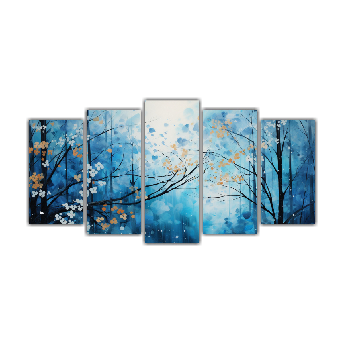 pintura-abstracta-de-rboles-de-arce-negros-y-azules-sobre-set-de-5-lienzos-de-acuarela-estrellados