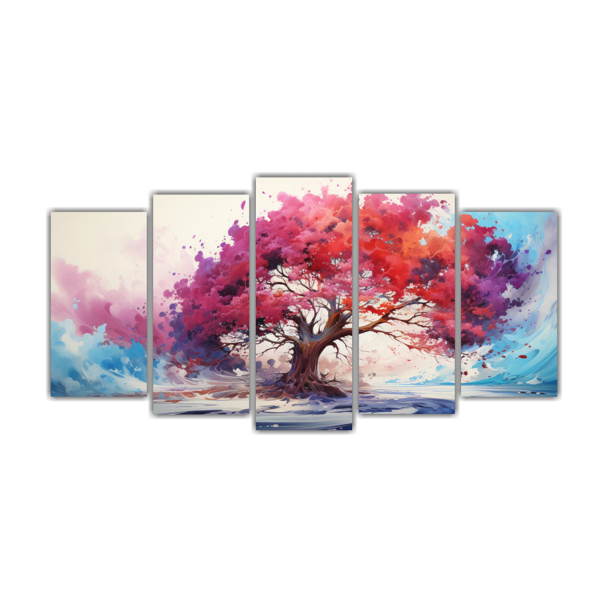 pintura-abstracta-de-un-pino-rojo-y-azul-en-el-agua-