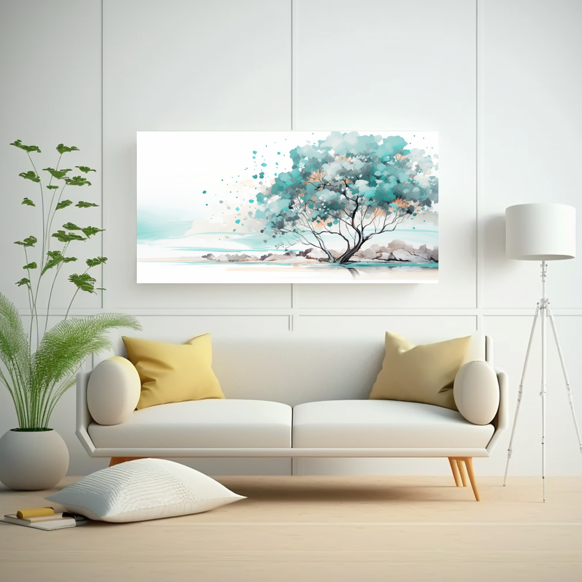 pintura-abstracta-de-un-rbol-de-eucalipto-en-colores-turquesa-y-negro-1