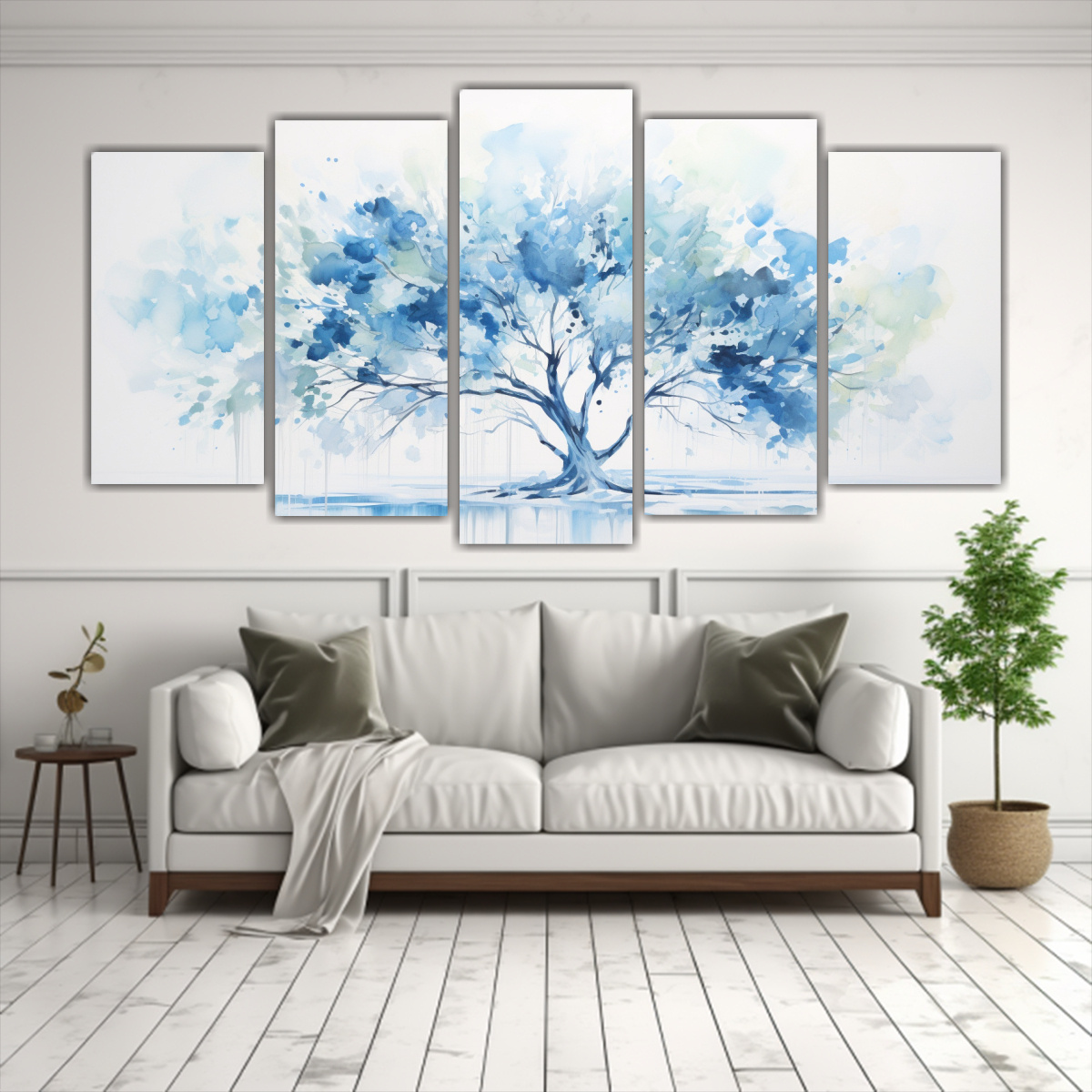 pintura-abstracta-de-un-rbol-tropical-blanco-y-azul-en-5-telas-con-bastidor-de-dibujo-sim-trico-1