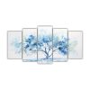pintura-abstracta-de-un-rbol-tropical-blanco-y-azul-en-5-telas-con-bastidor-de-dibujo-sim-trico