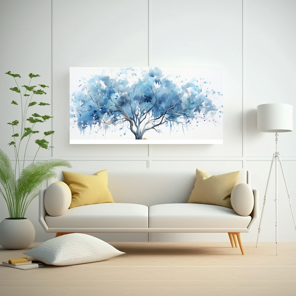 pintura-abstracta-en-acuarela-de-colores-azules-de-un-rbol-de-eucalipto-con-concepto-de-calidez-en-canva-1