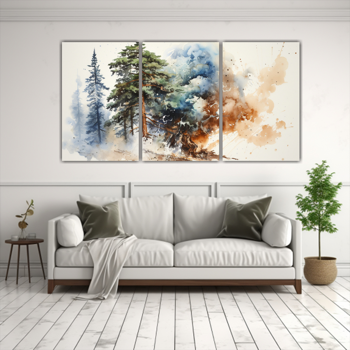 pintura-abstracta-en-blanco-y-azul-de-tres-telas-en-bastidor-sim-trico-de-un-rbol-de-secuoya-1-1