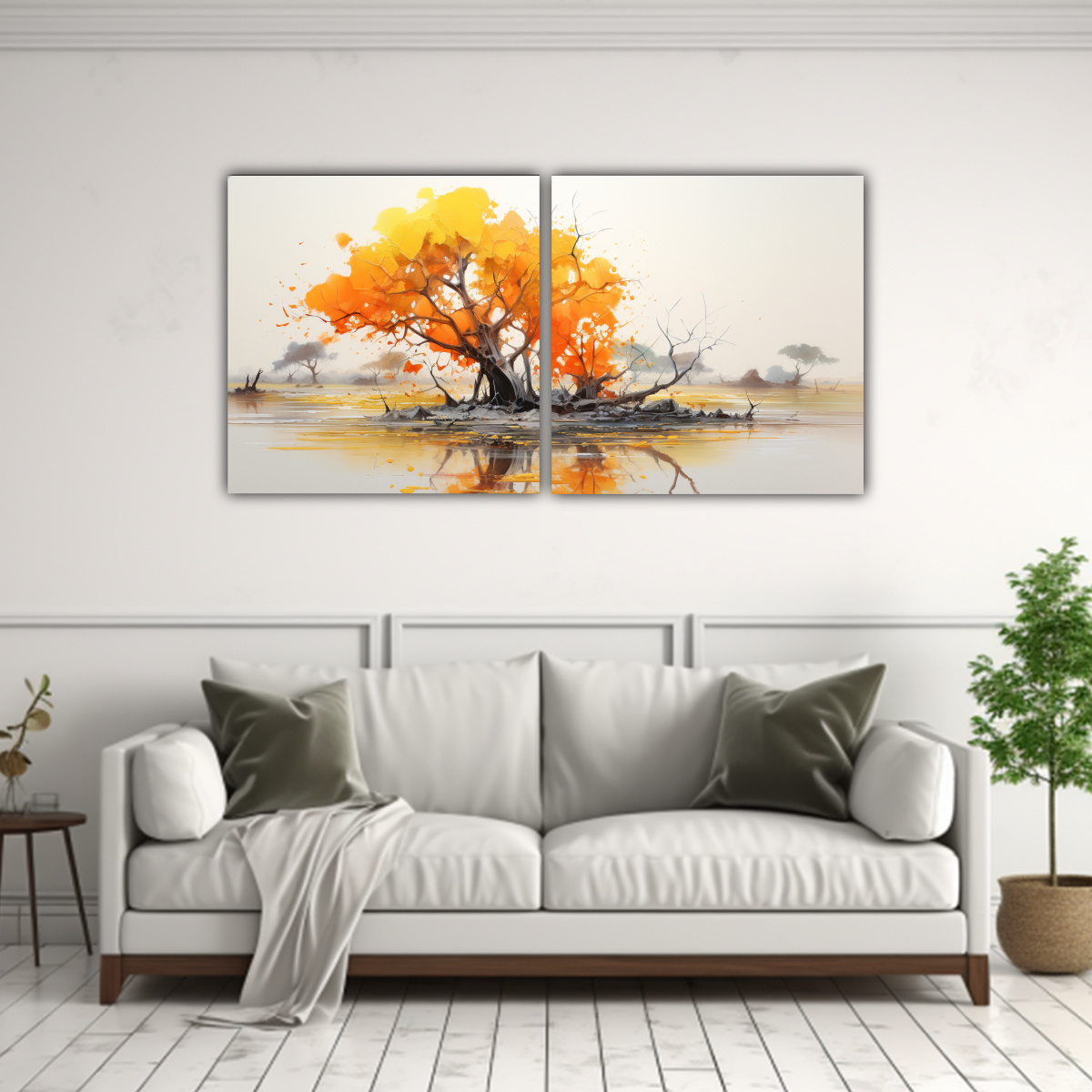 pintura-abstracta-en-colores-amarillo-y-naranja-de-rbol-de-mangle-duradero-dos-cuadros-1