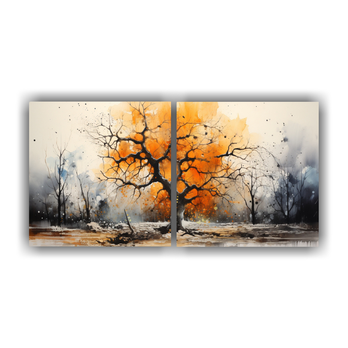 pintura-abstracta-en-colores-naranja-y-negro-de-un-rbol-forestal-dos-composiciones-composici-n-esquema-a