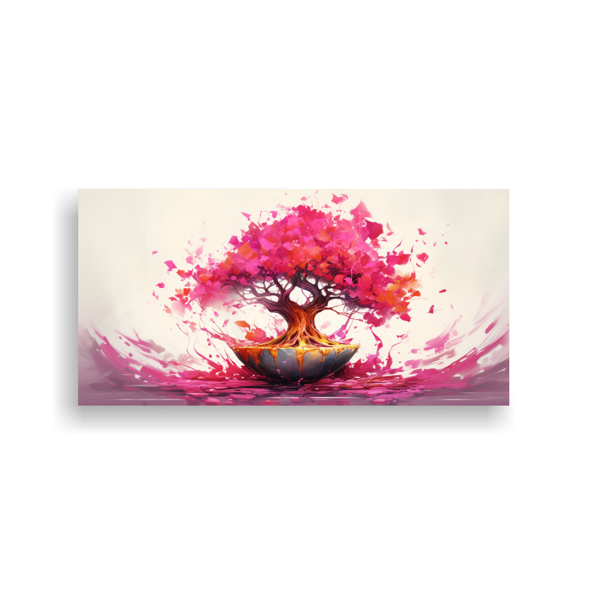 pintura-abstracta-en-lienzo-de-colores-fucsia-rojo-y-oro