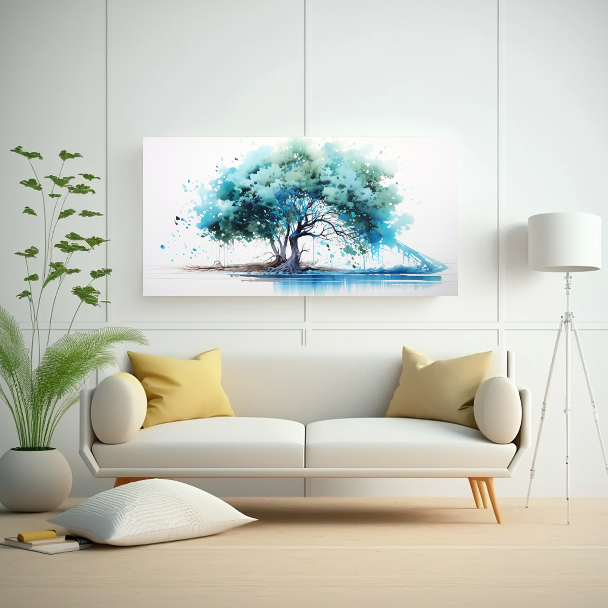 pintura-abstracta-est-tica-de-un-rbol-de-eucalipto-en-colores-turquesa-y-negro-1