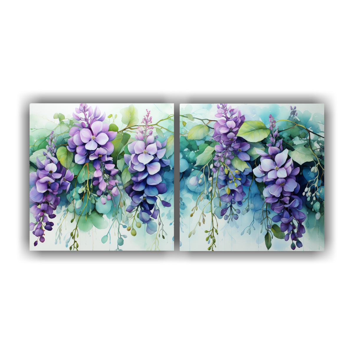 pintura-abstracta-estilo-a-con-flores-de-glicina-verde-y-dorado-en-bastidor-dos-telas-expresi-n-estilo-a