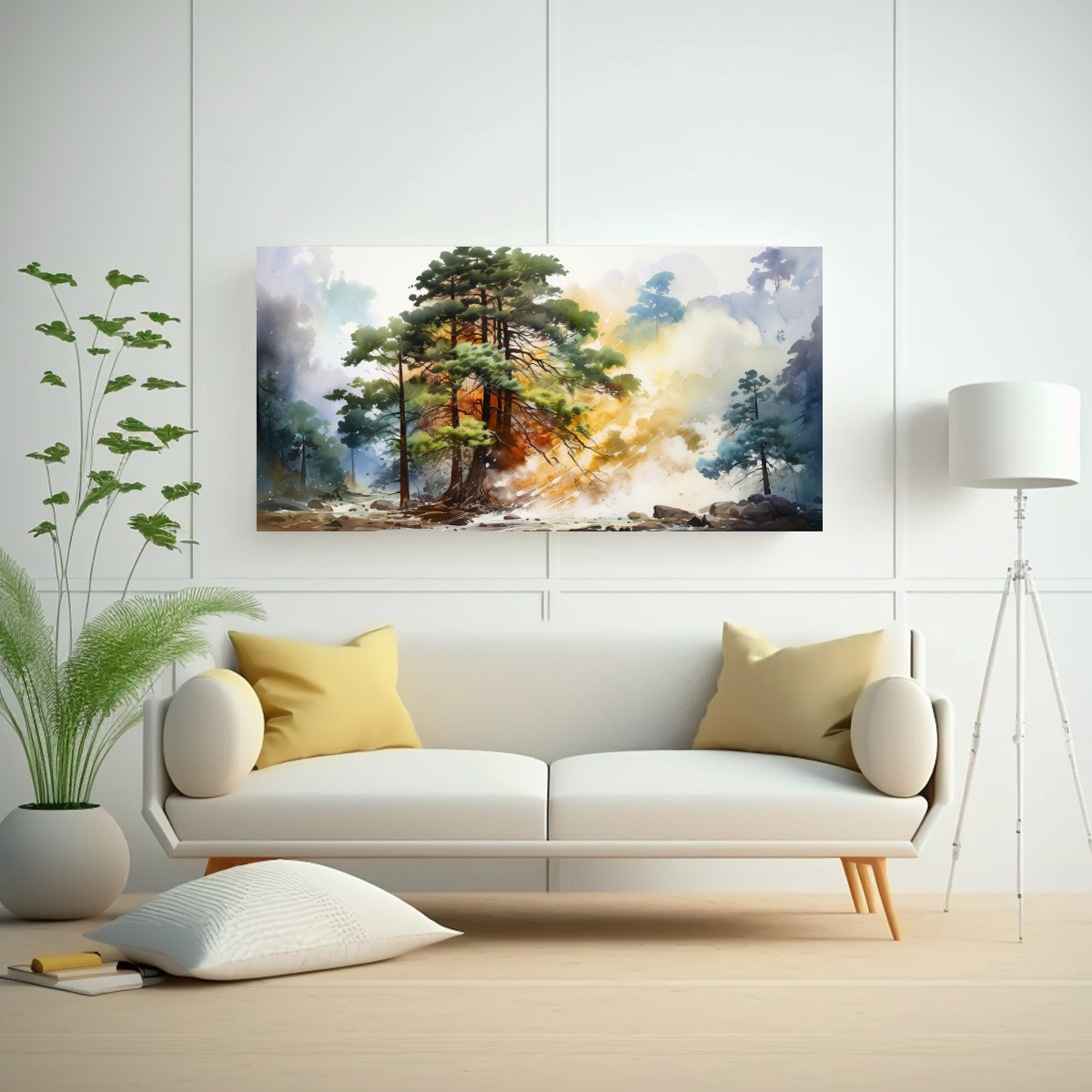 pintura-abstracta-impactante-de-rbol-de-secuoya-dorado-y-azul-en-lienzo-1