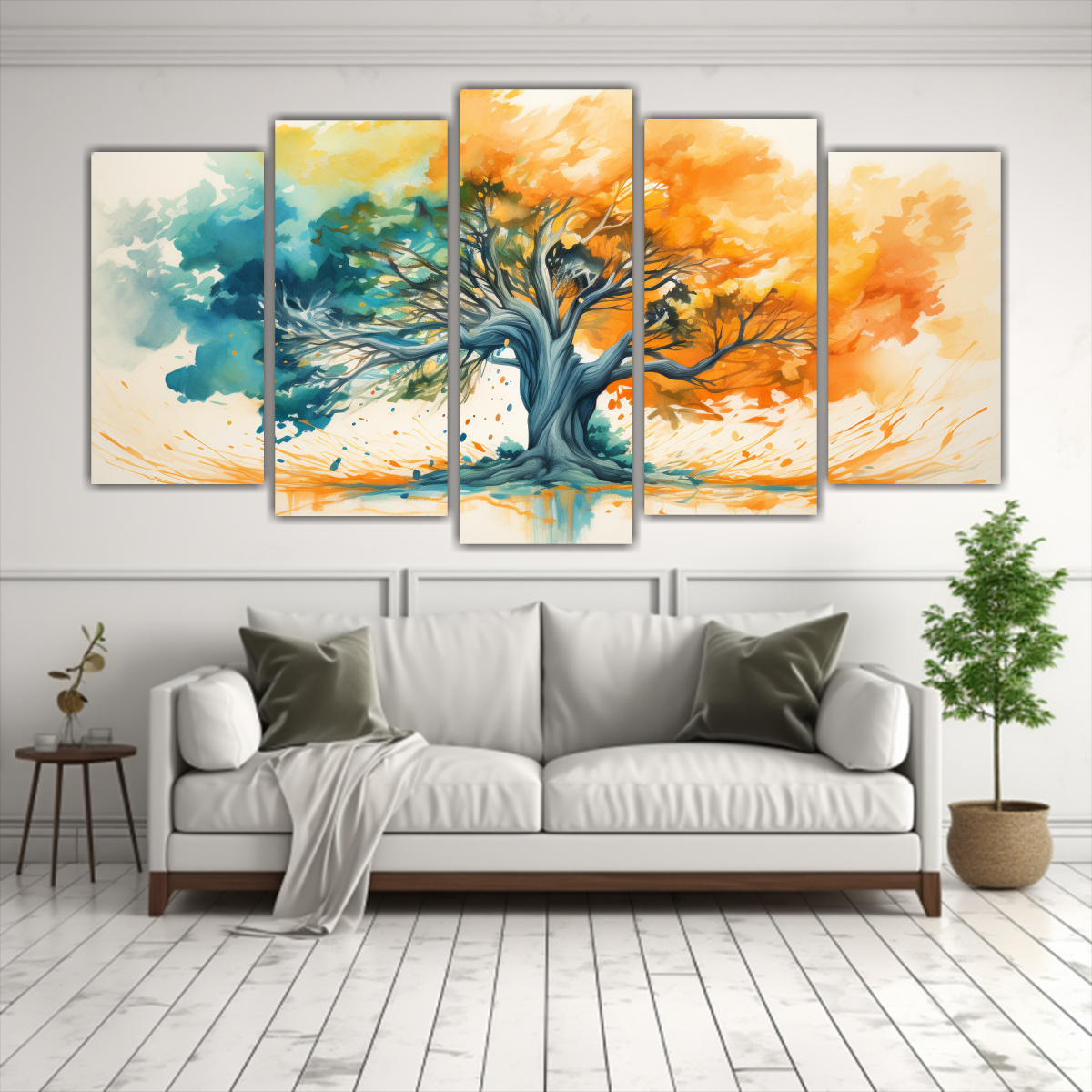 pintura-abstracta-moderna-de-cinco-lienzos-de-tela-con-contraste-en-los-colores-naranja-y-azul-de-un-rbol-de-cipr-s-para-decoraci-n-1