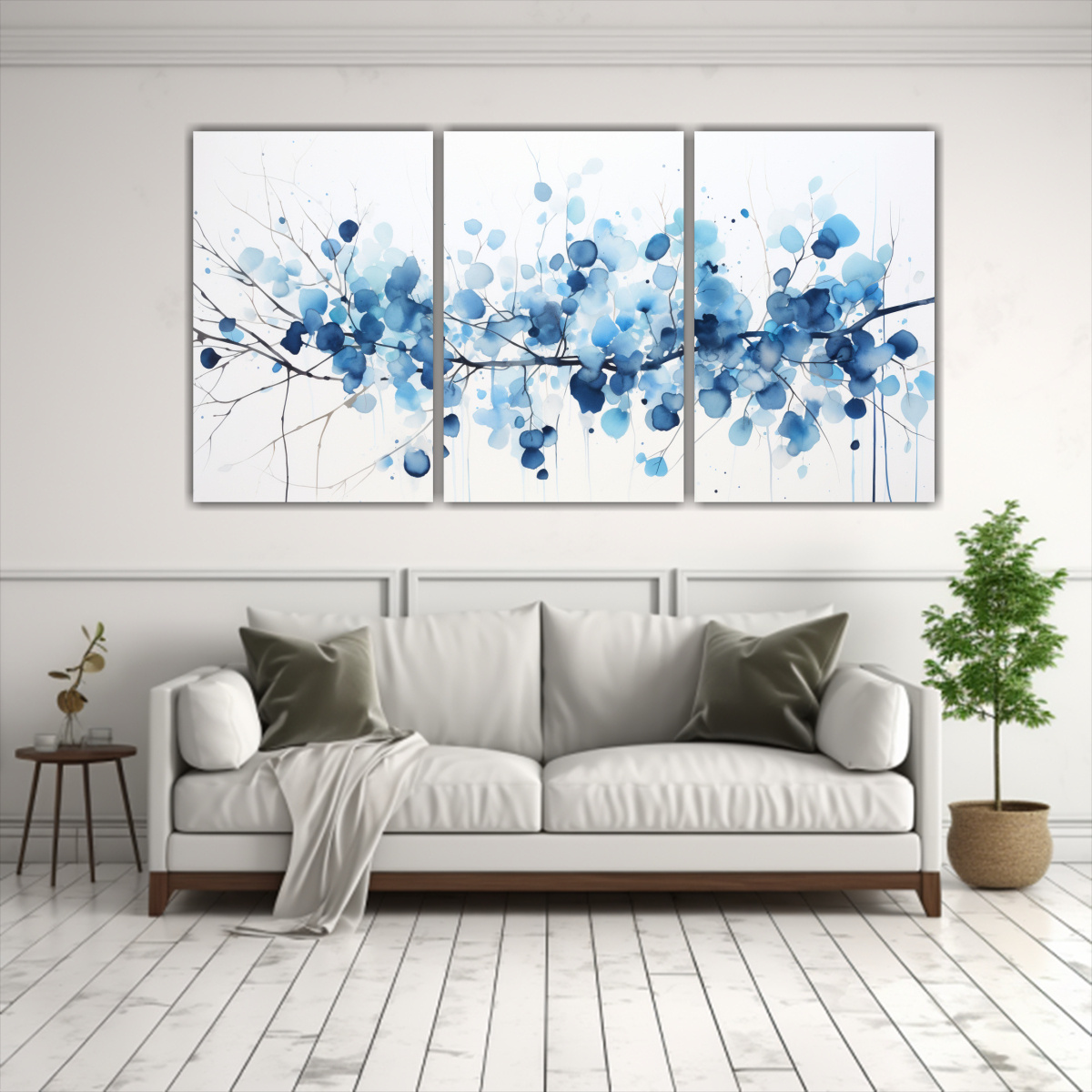 pintura-abstracta-para-oficina-rbol-de-eucalipto-negro-y-azul-1