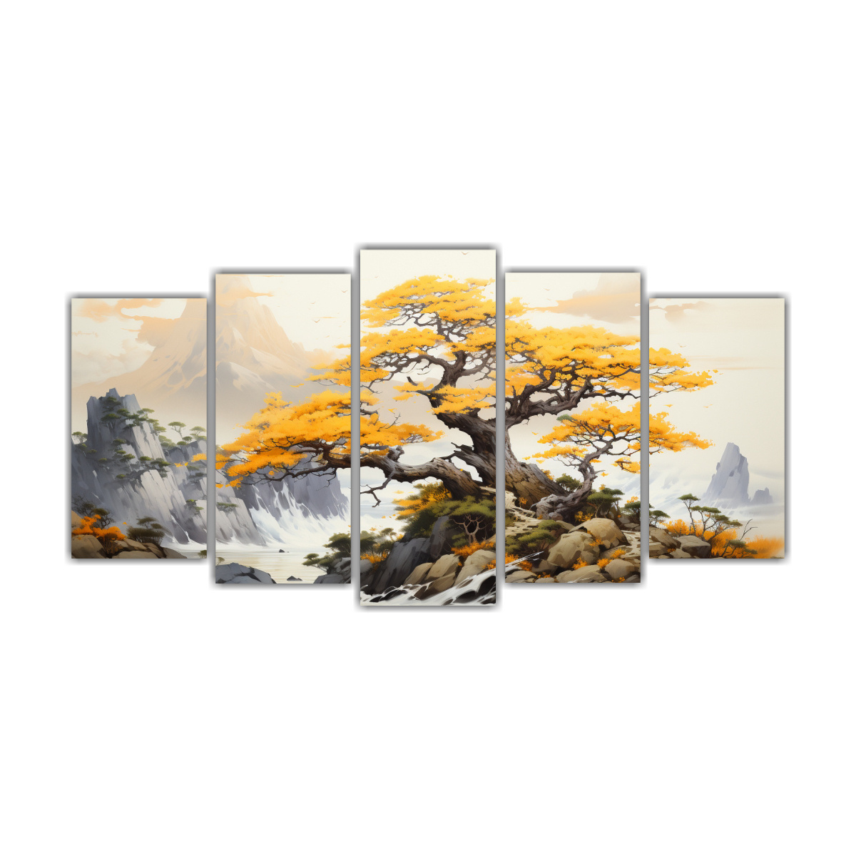 pintura-abstracta-relieve-rbol-bons-i-pino-amarillo-y-blanco