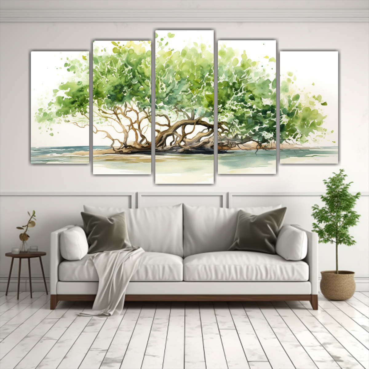 pintura-abstracta-sim-trica-de-colores-blanco-y-verde-de-un-rbol-de-mangle-composiciones-modernas-de-cinco-1-1