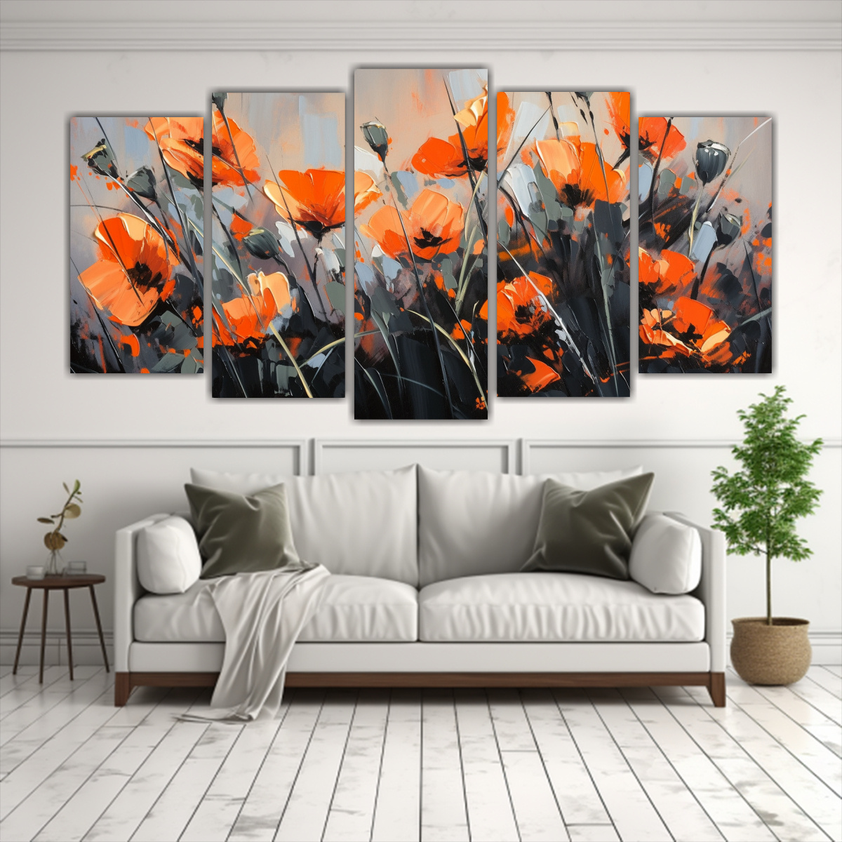 pintura-de-flores-naranja-y-negras-en-lienzo-de-decoraci-n-arte-de-pared-fotograf-a-sim-trica-1