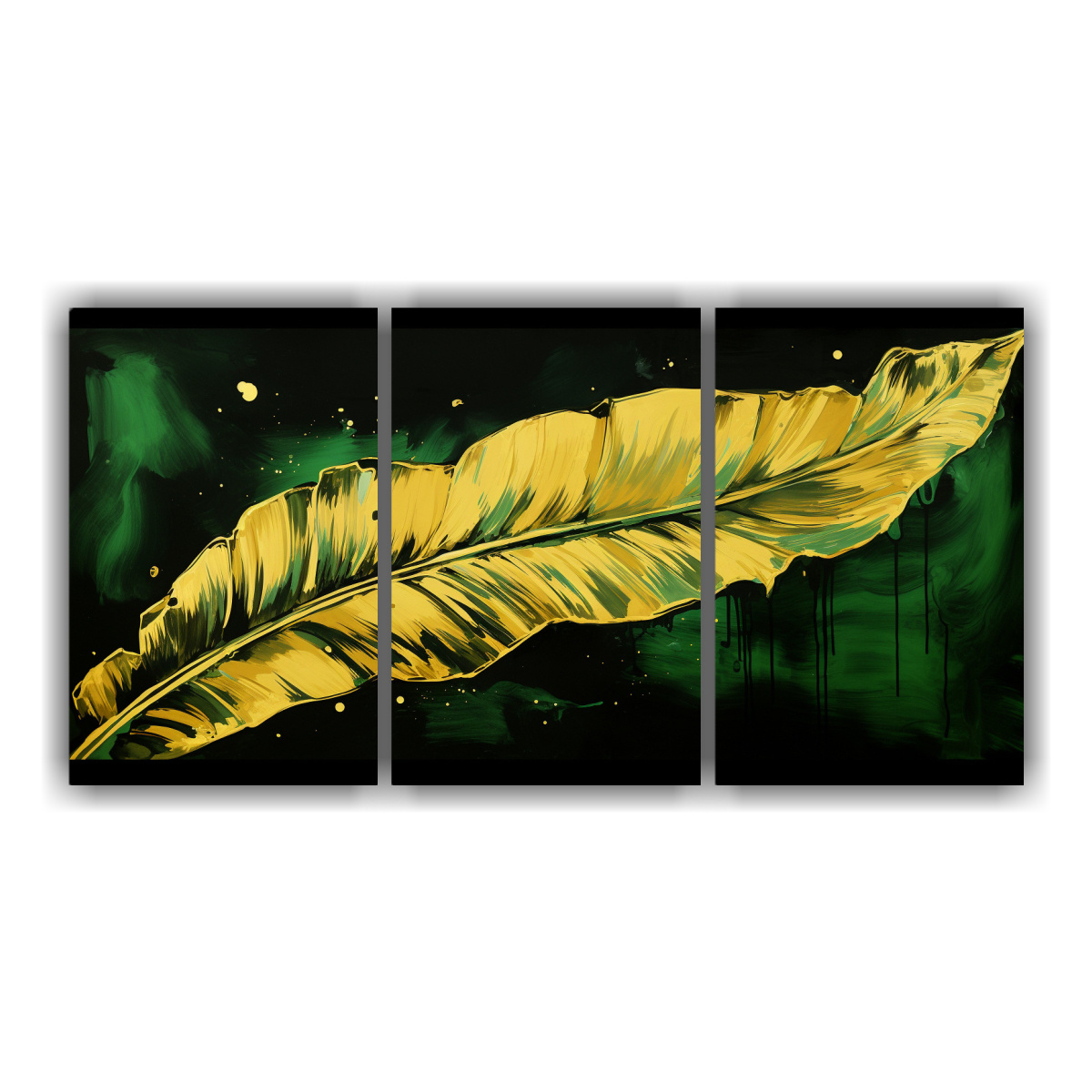 pintura-decorativa-con-hojas-de-pl-tano-en-tonos-verdes-y-dorados-atm-sfera-neonoir-