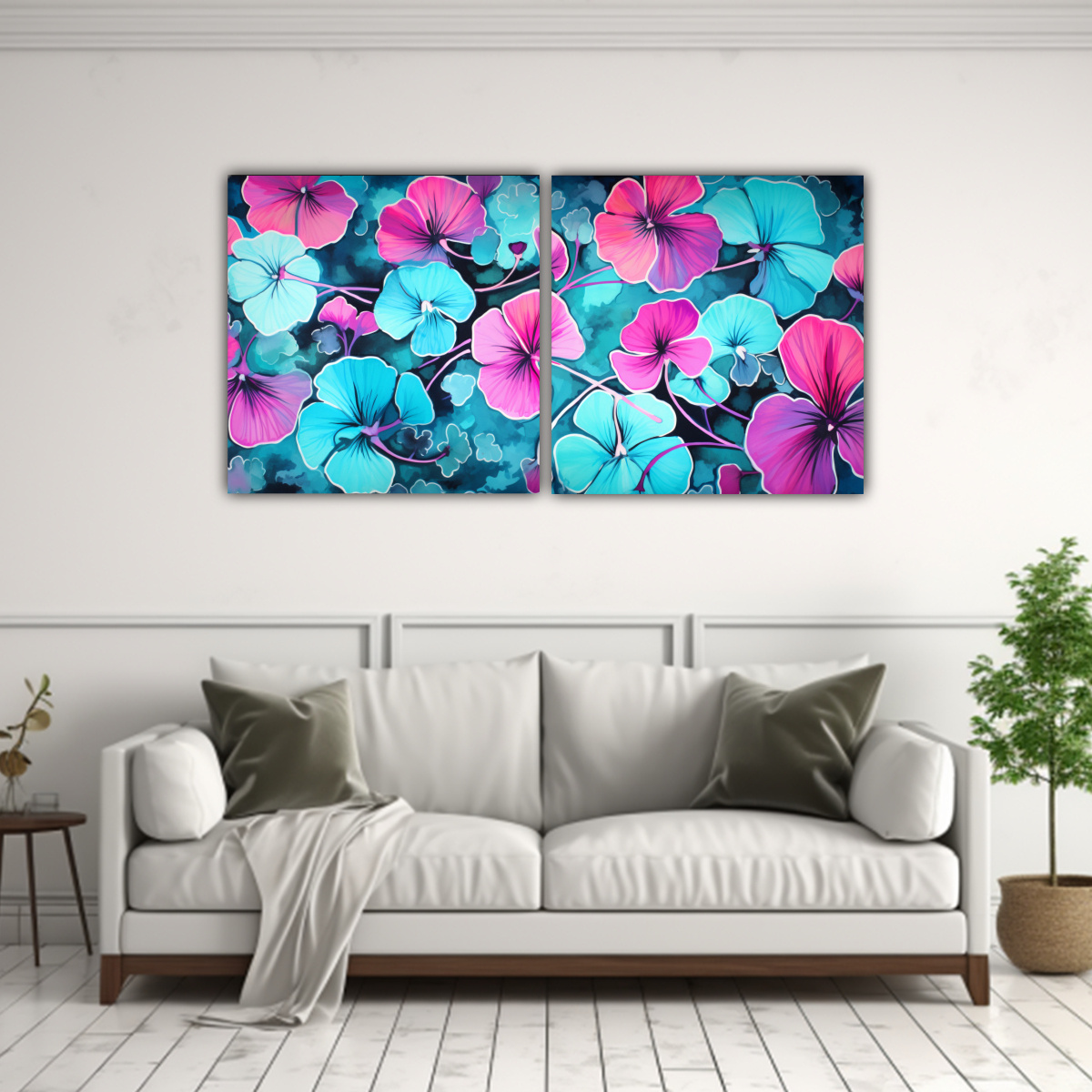pintura-decorativa-de-estilo-galer-a-con-detalles-intrincados-de-nasturtium-herbs-en-colores-turquesa-y-rosa-neonoir-1