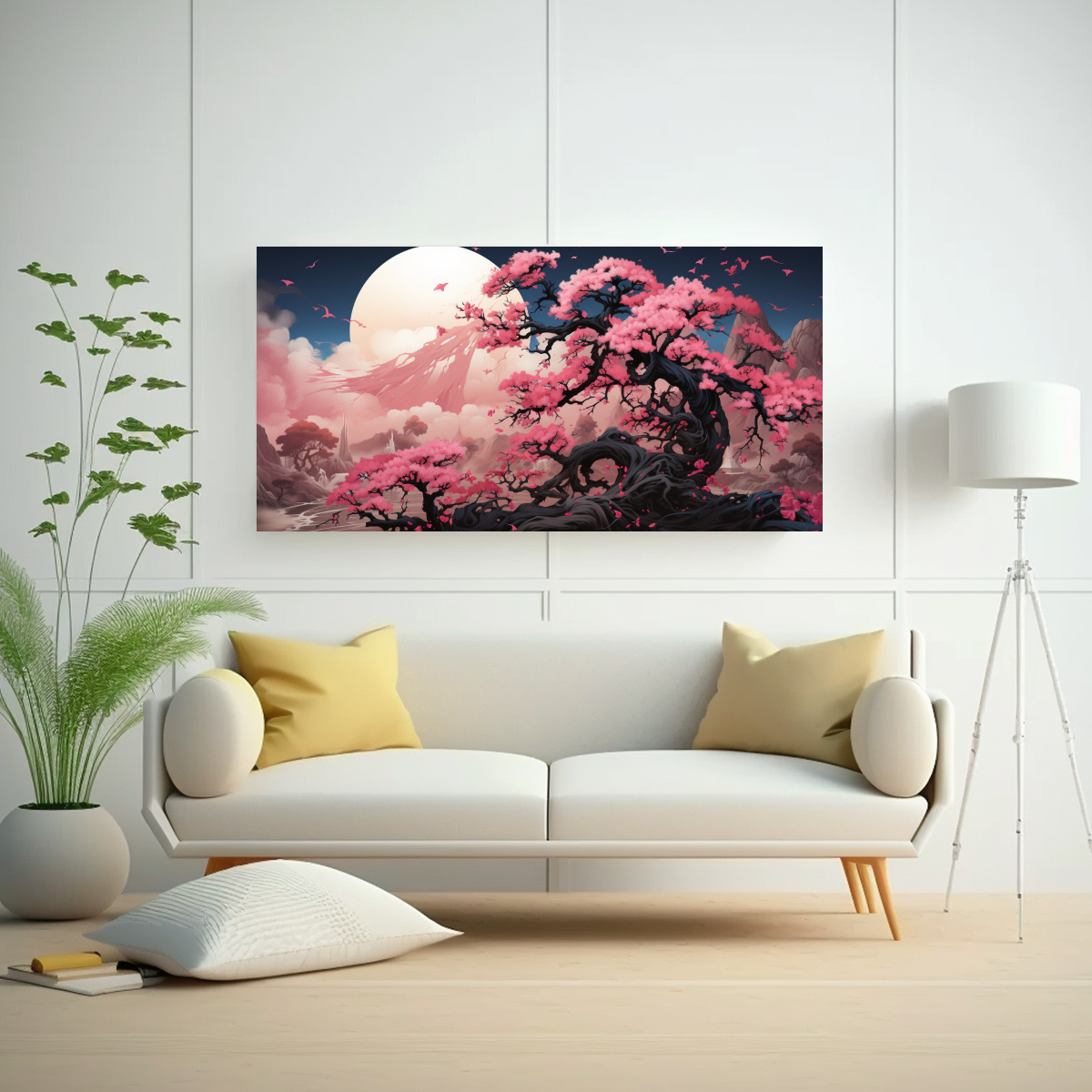 pintura-decorativa-de-lienzo-con-finas-l-neas-y-dimensiones-en-colores-negro-y-rosa-con-atm-sfera-neonoir-1