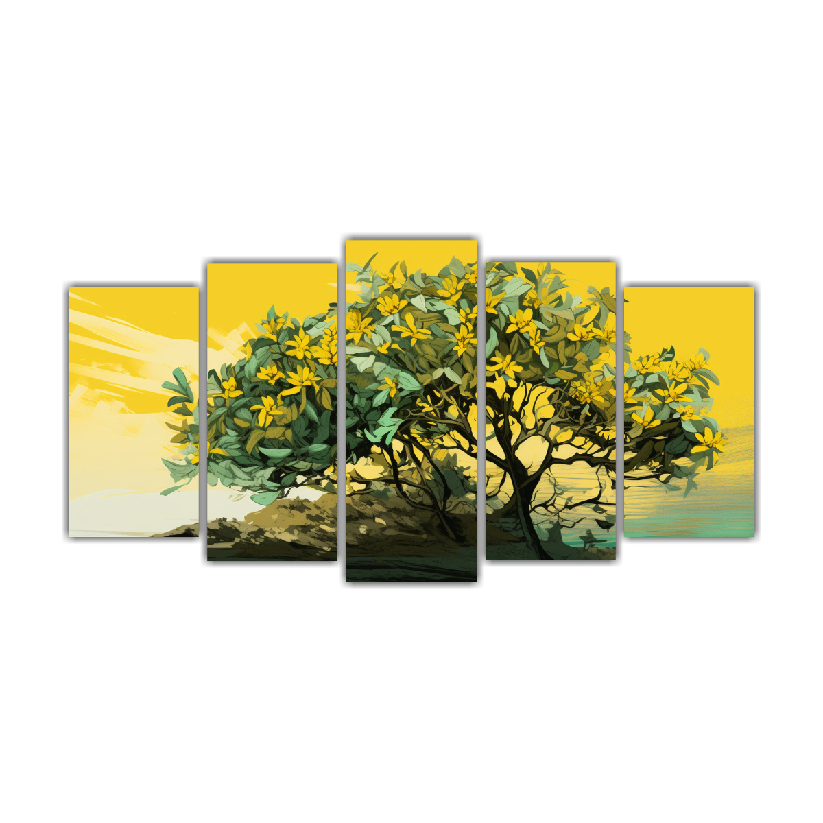 pintura-decorativa-de-un-rbol-de-mangle-en-colores-amarillo-y-verde-con-atm-sfera-neonoir-