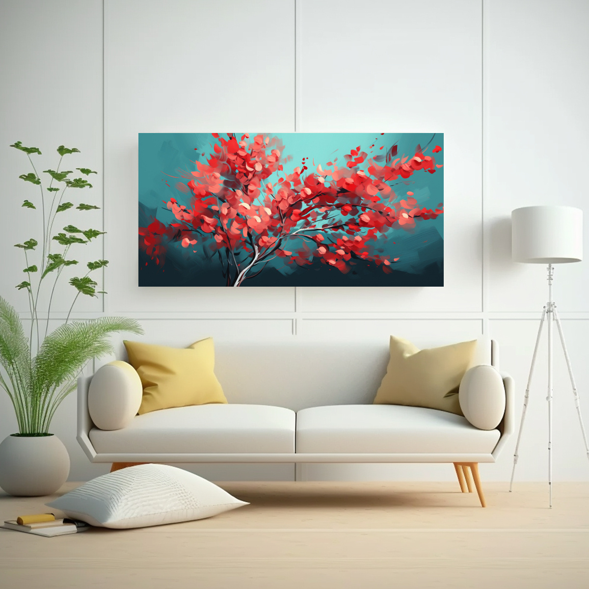 pintura-decorativa-duradera-de-un-rbol-de-eucalipto-en-colores-rojo-y-turquesa-estilo-neonoir-1