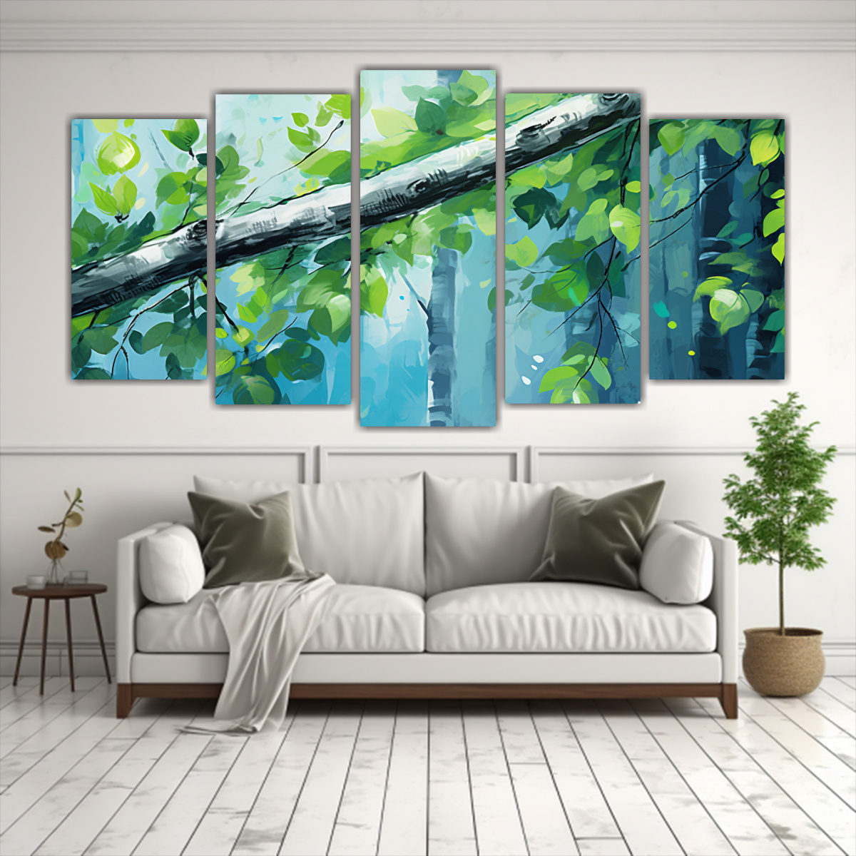 pintura-decorativa-en-lienzo-de-un-rbol-de-abedul-en-colores-verde-y-azul-con-atmosfera-neonoir-1