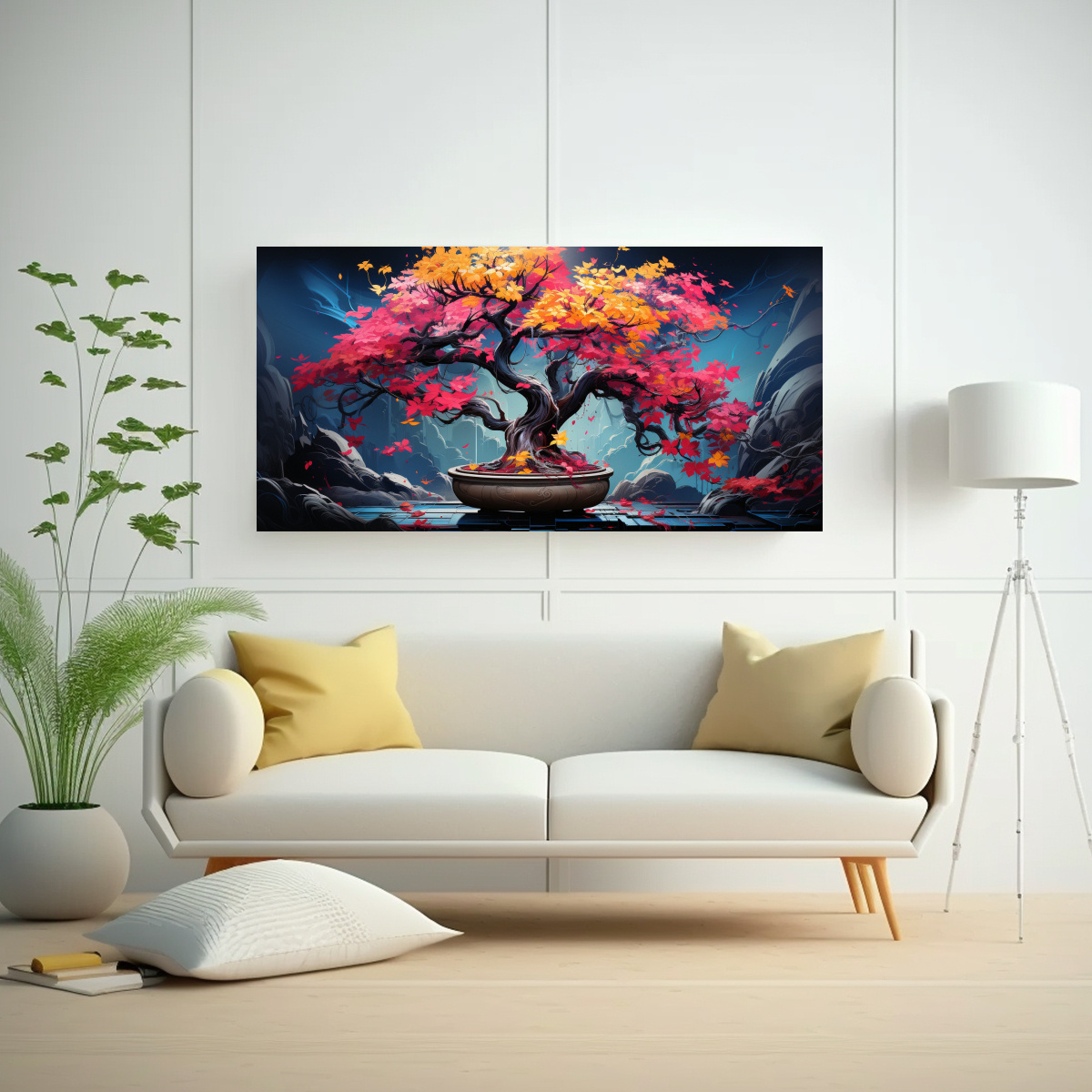 pintura-decorativa-esquema-fucsia-bons-i-en-colores-amarillo-y-turquesa-1