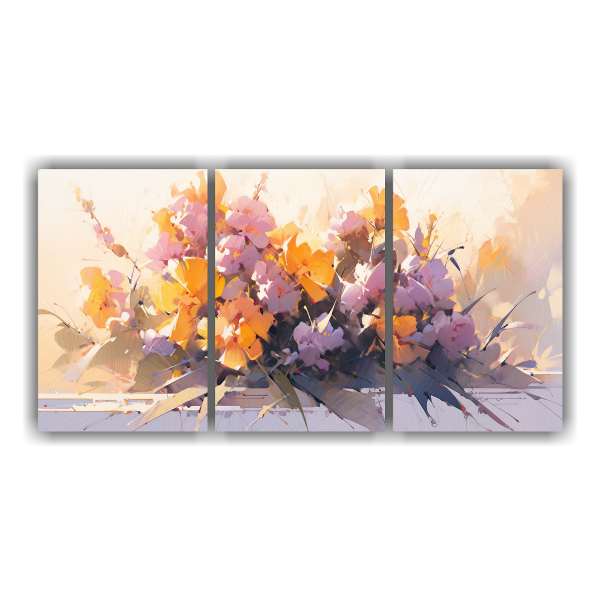 pintura-decorativa-floral-en-tela-amarilla-y-magenta-en-lienzo