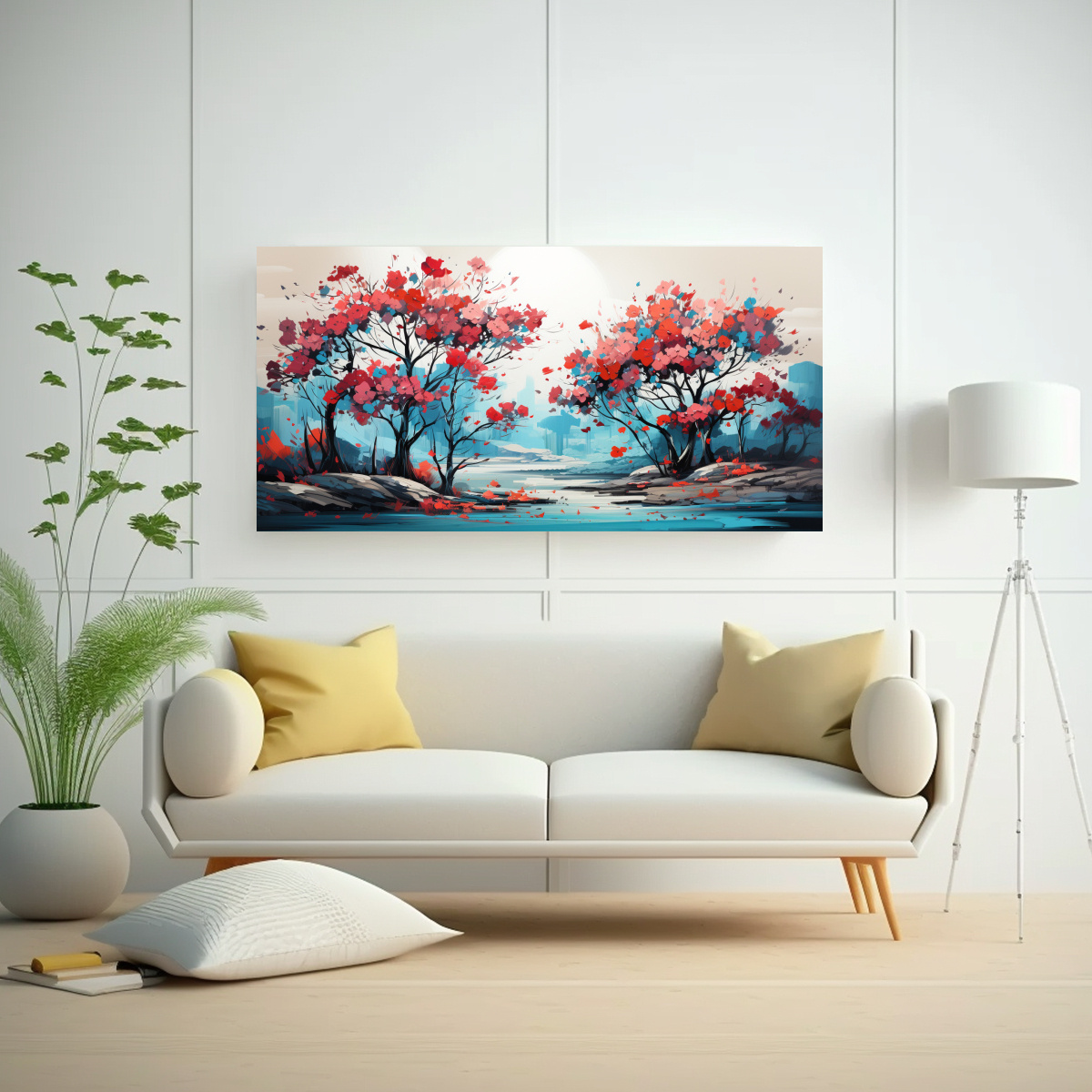 pintura-decorativa-moderna-tela-de-acacia-en-turquesa-y-negro-estilo-neonoir-1