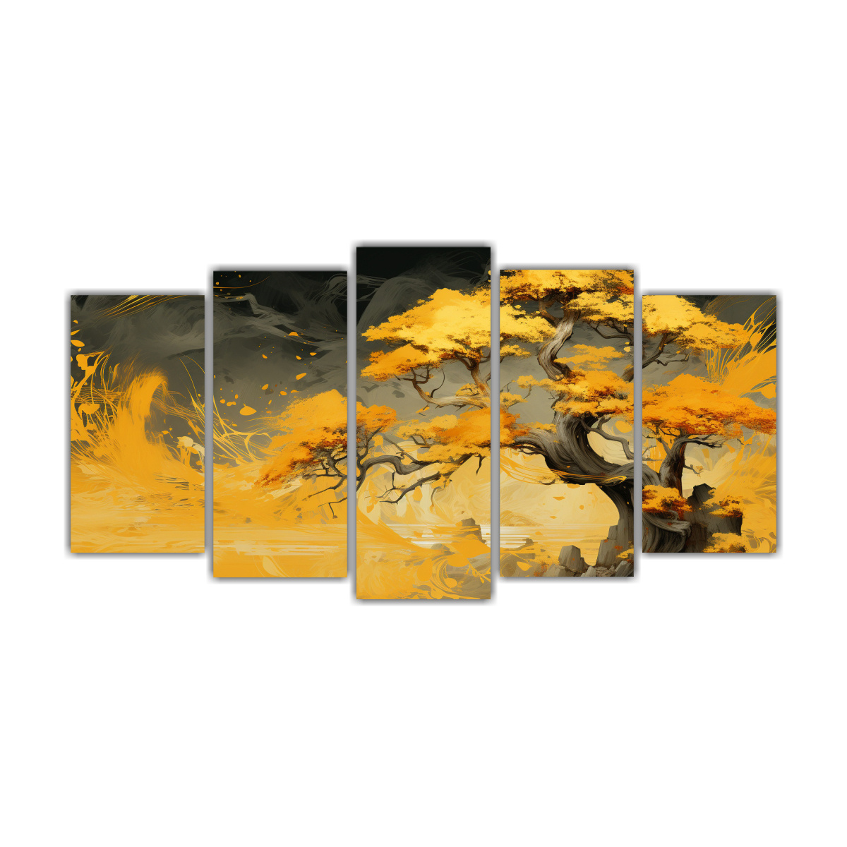 pintura-decorativa-rbol-de-cipr-s-en-amarillo-y-oro-con-atm-sfera-neonoir