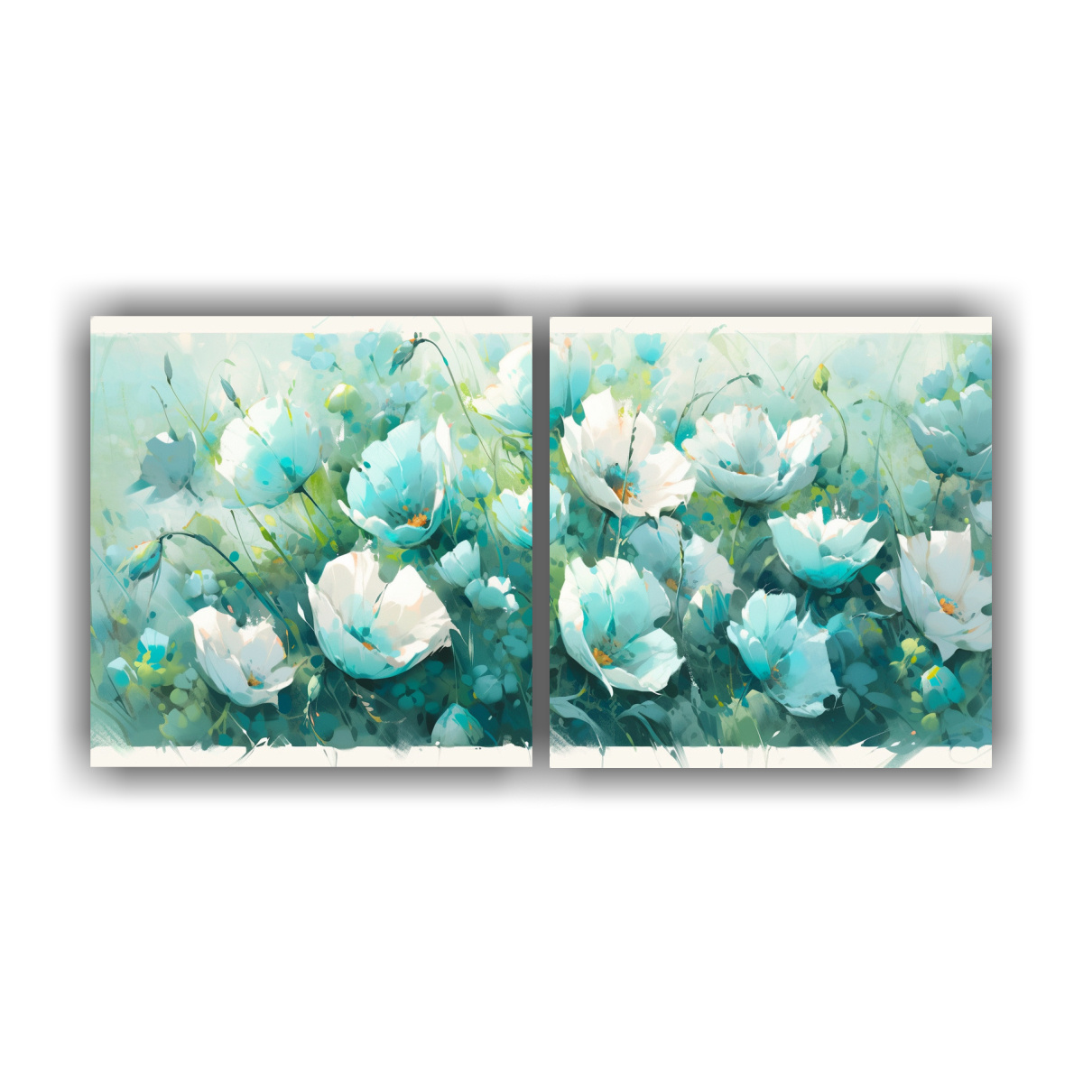 pintura-diptico-colores-alegre-en-estilo-turquesa-con-flores-en-lienzo