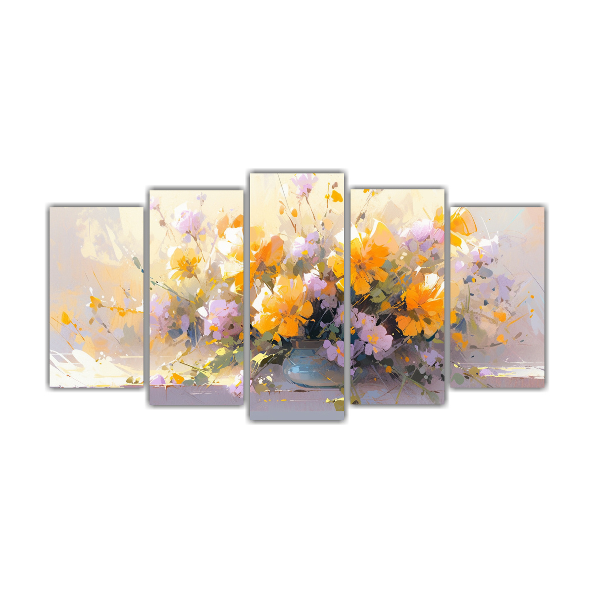 pintura-en-lienzo-contraste-yellow-and-magenta-flores-en-decoraci-n-cinco-artes