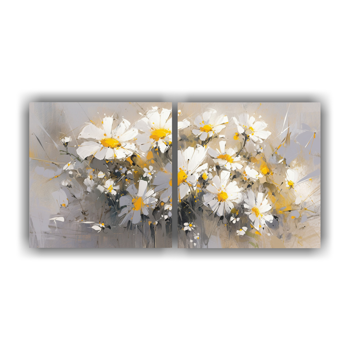 pintura-en-lienzo-de-flores-amarillas-y-plateadas-en-forma-de-equilibrio-visual-en-decoraci-n