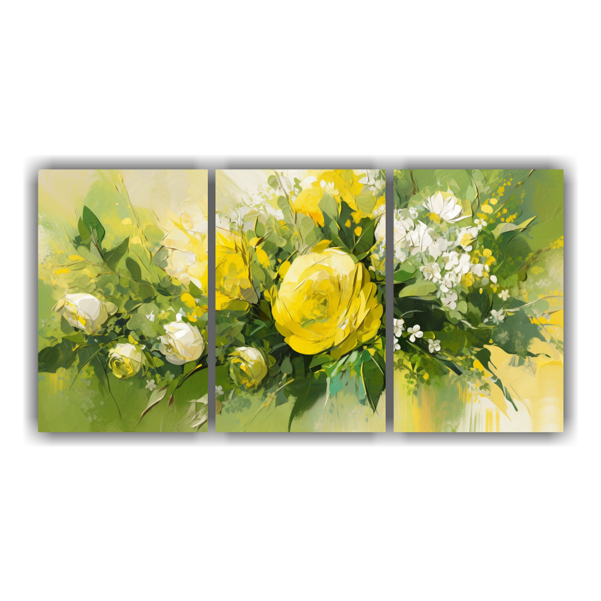 pintura-en-lienzo-de-flores-amarillas-y-verdes-para-oficina