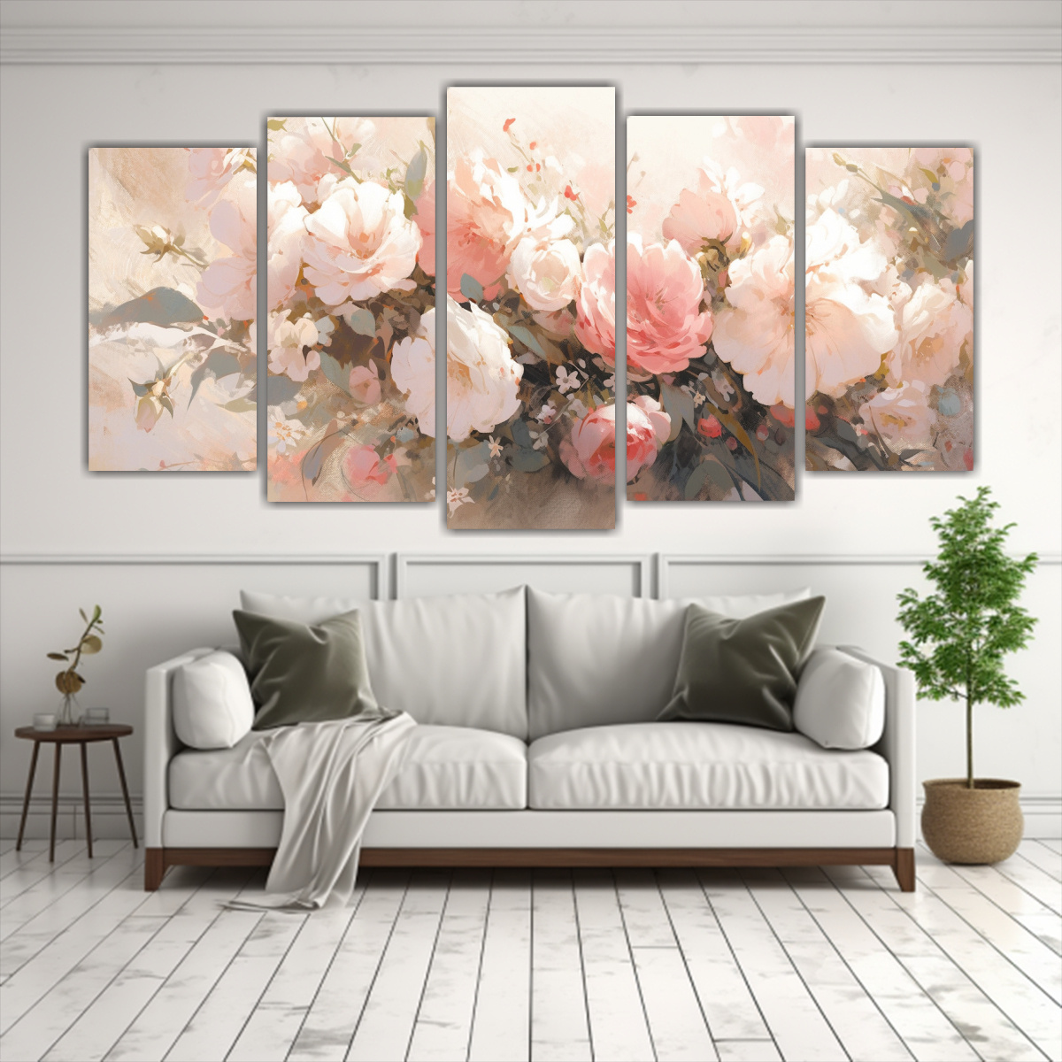 pintura-en-lienzo-de-flores-blancas-y-rosadas-en-la-decoraci-n-de-cinco-canvas-patron-intenso-calidez-1