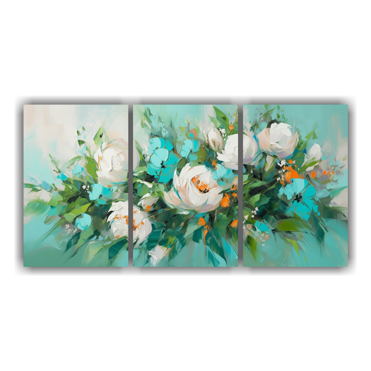 pintura-en-lienzo-de-flores-en-colores-turquesa-estilo-decorativo