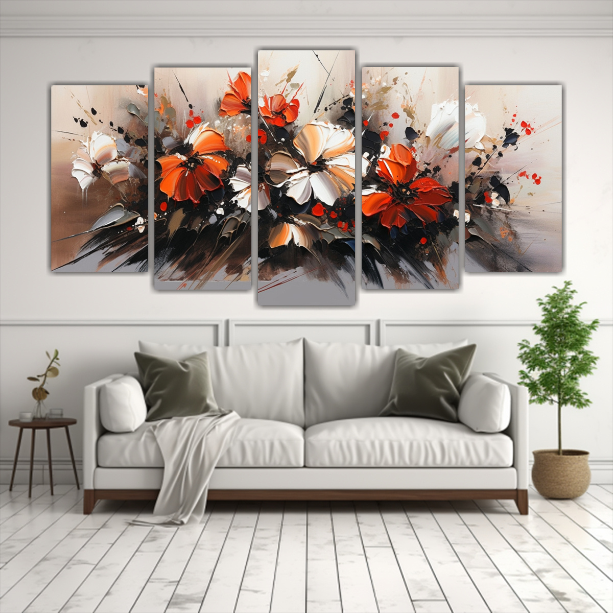 pintura-en-lienzo-de-flores-negras-estilo-cinco-composiciones-imagen-est-tico-a-1