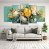 pintura-en-lienzo-decorativo-habitaci-n-con-flores-amarillas-y-turquesas-1