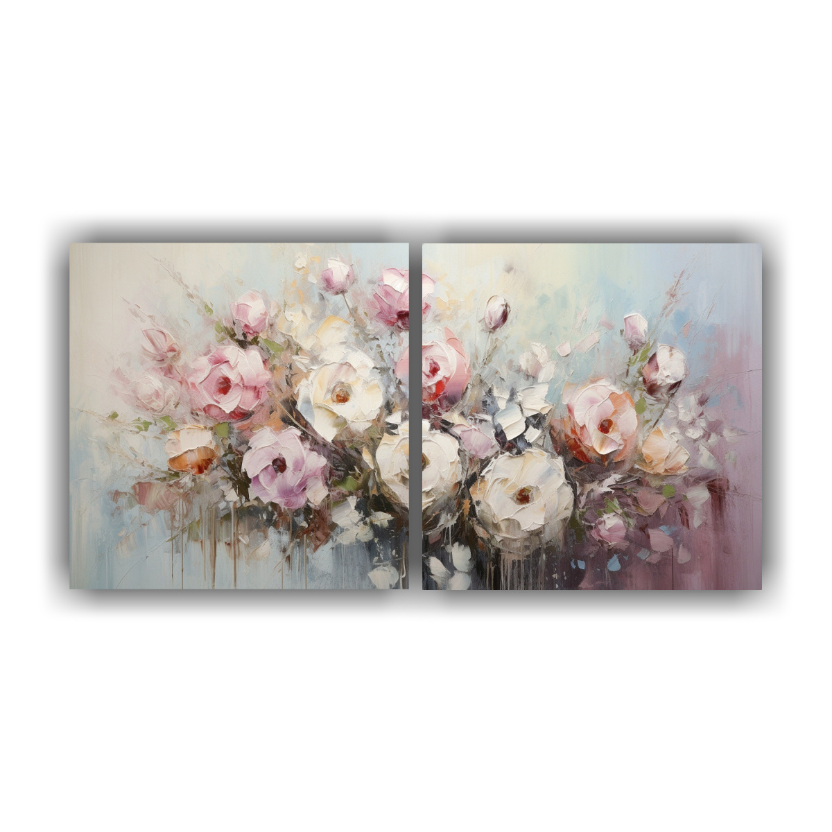 pintura-en-lienzo-estilo-dos-cuadros-tonos-fant-stico-con-flores-en-colores-apagados