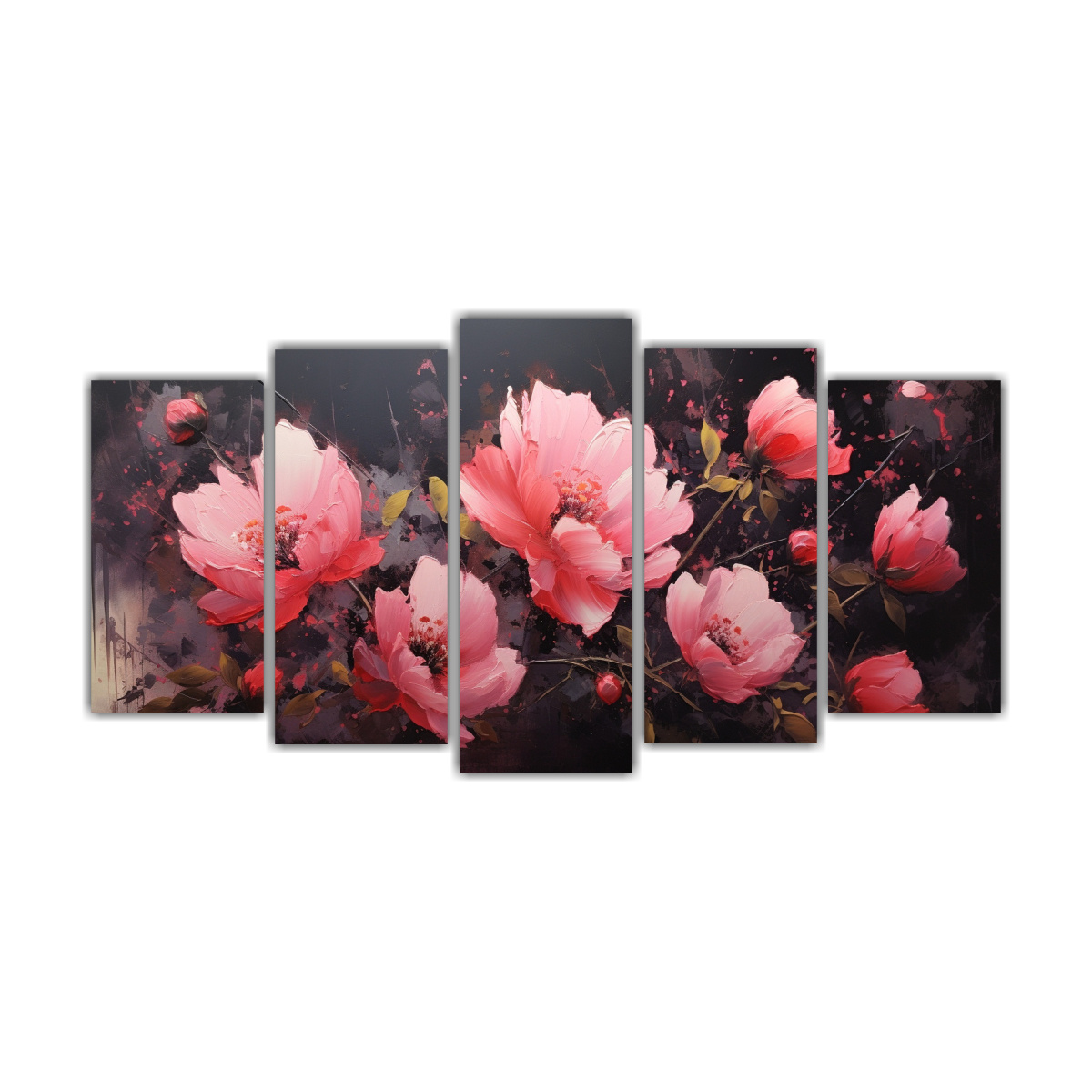 pintura-en-lienzo-set-5-movimiento-cultural-con-flores-negras-estilo-decorativo