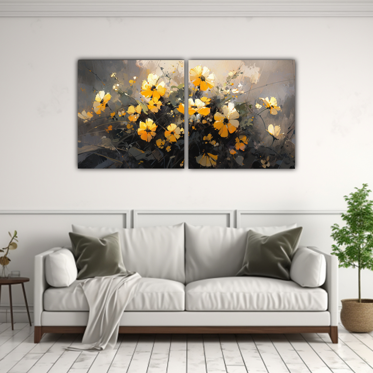 pintura-equilibrio-amarillo-y-negro-de-flores-en-lienzo-1