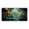 pintura-mural-de-rbol-de-aspen-en-colores-verde-y-naranja-ambiente-neonoir