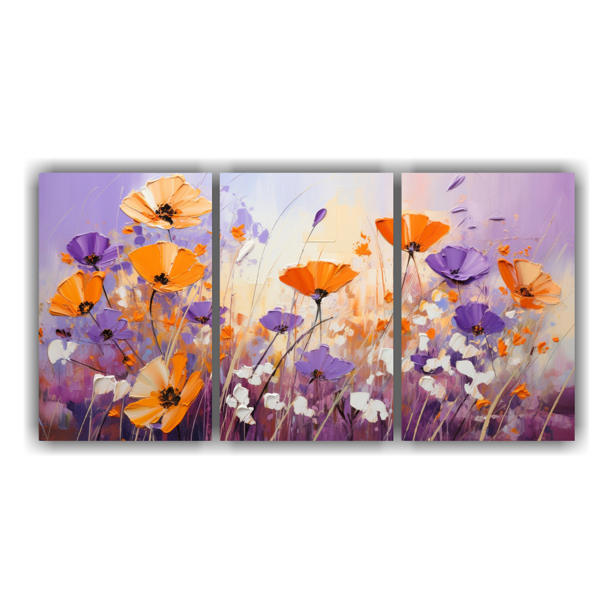 pintura-tela-canvas-surrealista-flores-moradas-y-naranjas