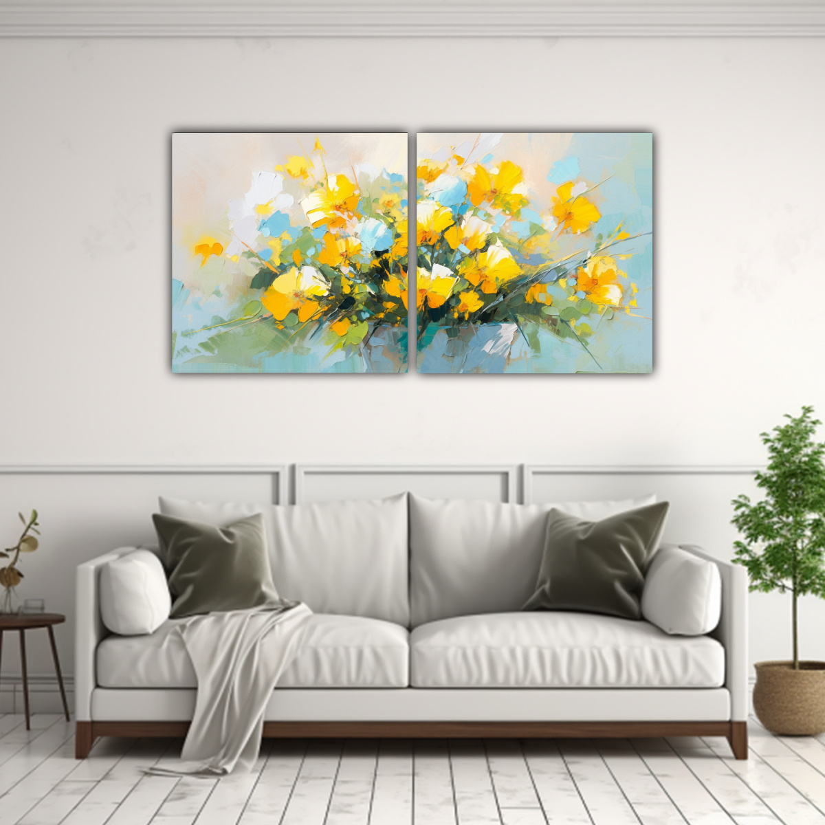 pintura-vanguardia-espacio-amarillo-y-cian-flores-sobre-lienzo-en-decoraci-n-de-cuadros-1