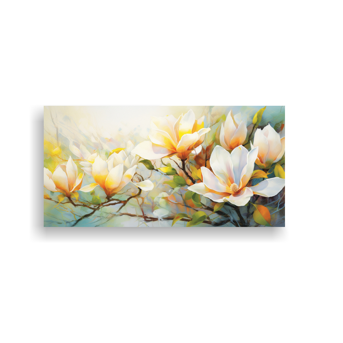 pinturas-abstractas-inspiradas-en-magnolias-con-colores-verdes-y-naranjas